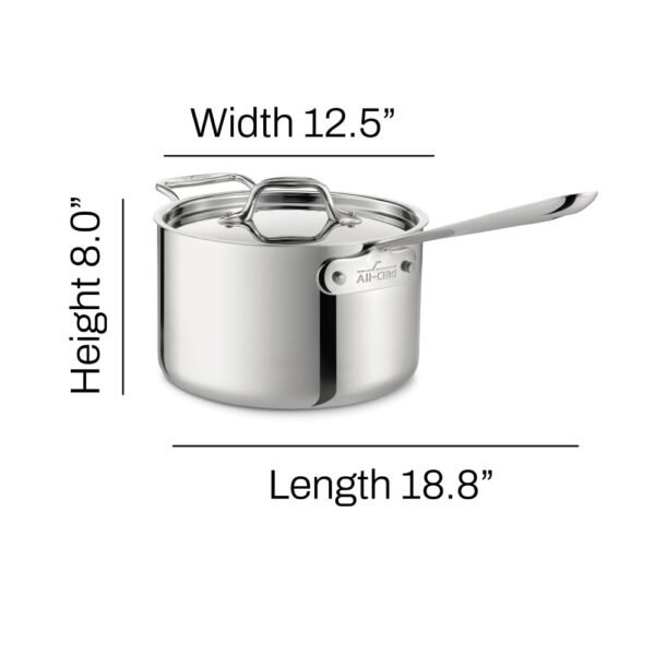 D3 3-Ply Stainless Steel Sauce Pan  For Restaurant or Home Kitchen - Image 2