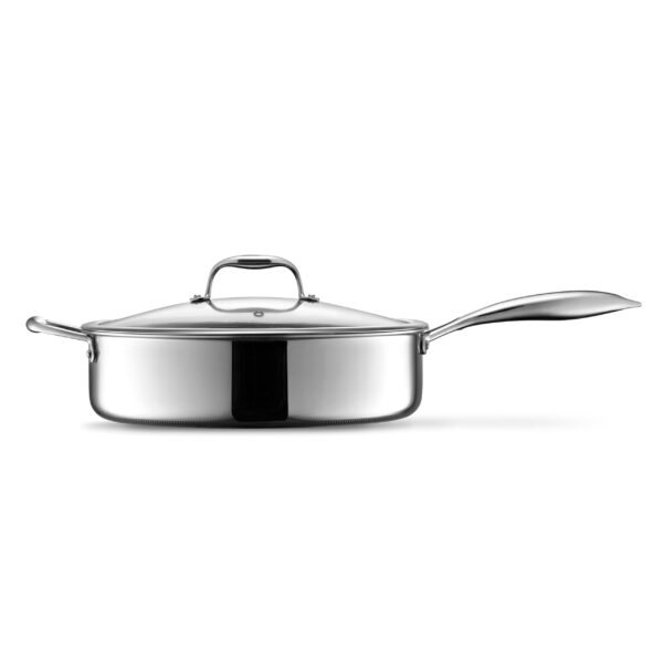 Hybrid Nonstick 5.5 Qt Deep Sauté Pan and Lid, Dishwasher and Oven-Safe - Image 6