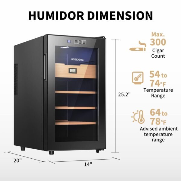 Cigar Humidor 48L with Heating and Cooling Temperature Control System - Image 2