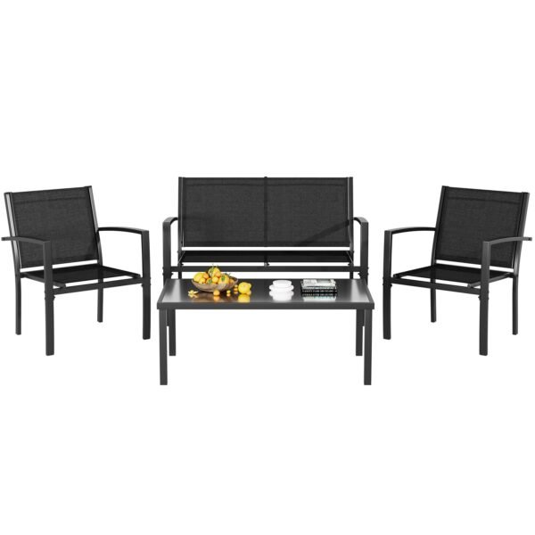 4 Pieces Patio Furniture Set, Outdoor Conversation Sets - Image 6