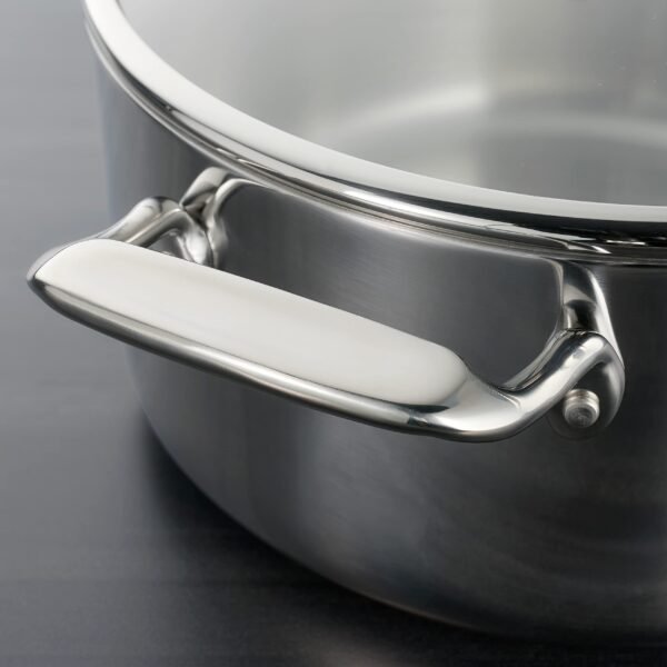 Stainless Steel Tri-Ply Clad 12-Piece Cookware Set, Glass Lids, 80116/1012DS - Image 3