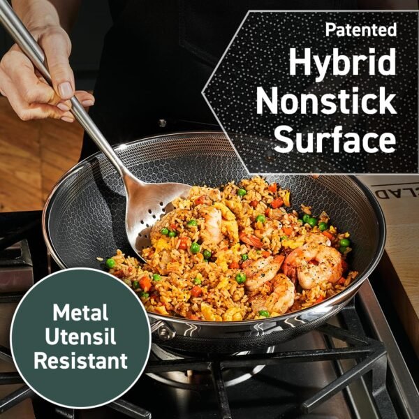 Hybrid Nonstick 14-Inch Wok Compatible with All Cooktops - Image 4