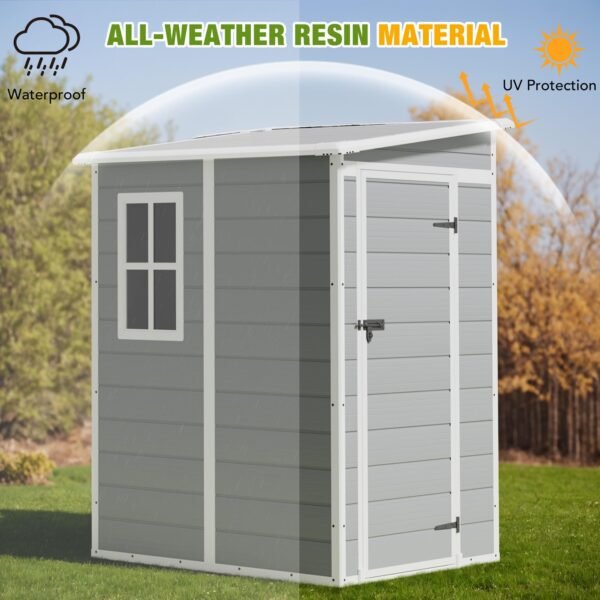 5' x 4' Resin Weather Resistant Outdoor Storage Shed with Floor - Image 5