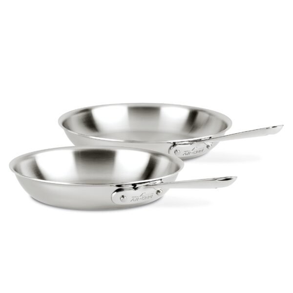 D3 3-Ply Stainless Steel Fry Pan Set 2 Piece - Professional Pots and Pans Set Cookware