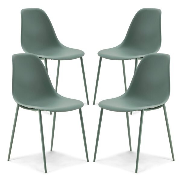 Isla Modern Kitchen Chairs Set of 4 - Plastic Dining Chair