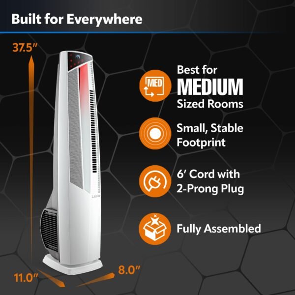 Oscillating Hybrid Fan and Space Heater for Home, All Season High Velocity Hybrid - Image 8