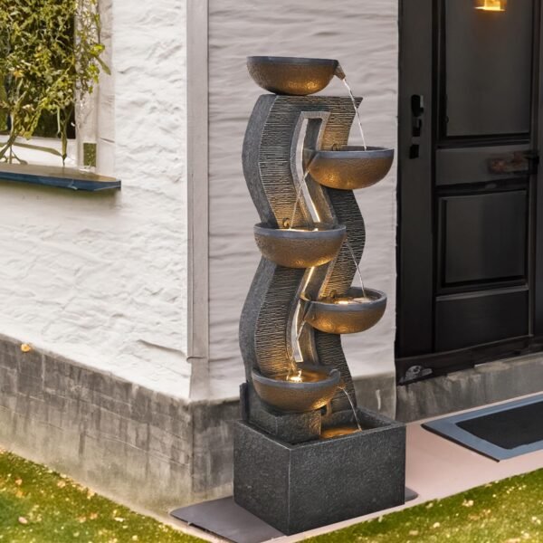 6-Tiered Garden Fountains Outdoor - 52.8''H - Image 4