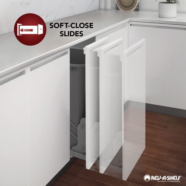 Steel Bottom Mount Double Pull Out Waste Container for Under Kitchen Cabinets - Image 3