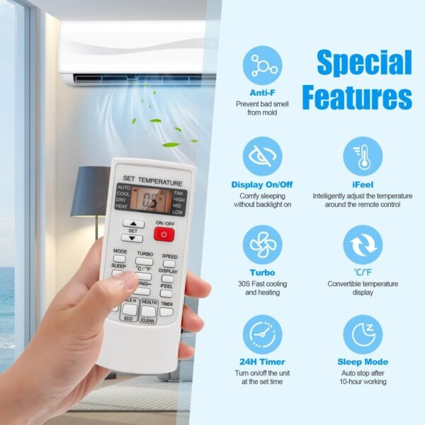 12000BTU Mini-Split Air Conditioner, 20 SEER2 Mini AC Unit W/Pre-Charged Condenser - Image 6