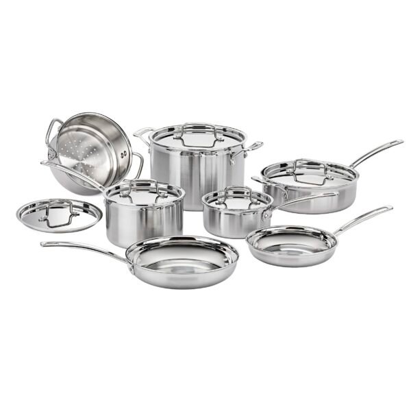 12 Piece Cookware Set, MultiClad Pro Triple Ply, Silver, MCP-12N
