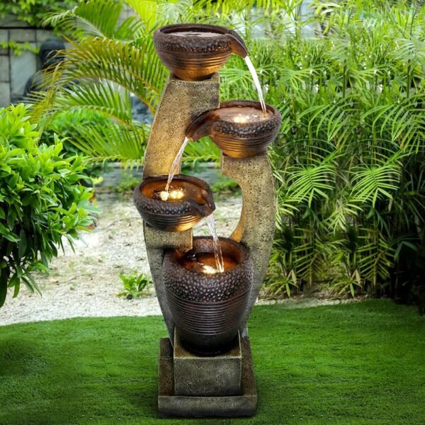 40” H Modern Outdoor Fountain - 4 Crocks Outdoor Garden Fountains - Image 2