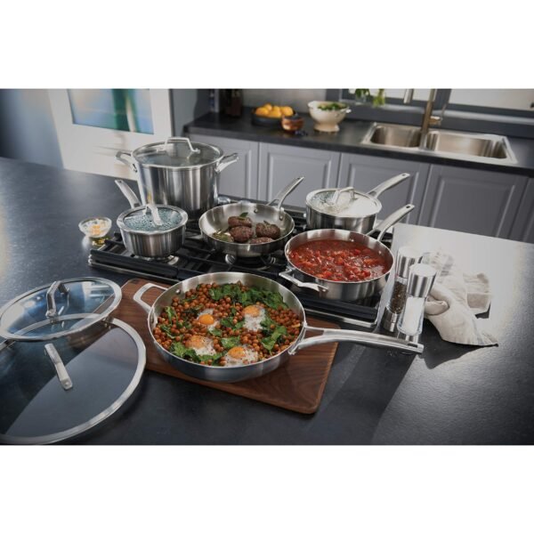Stainless Steel Kitchen Cookware, 11-Piece Pots and Pans Set - Image 8