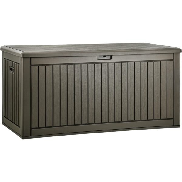 260 Gallon Extra Large Deck Box, Double-Wall Resin Outdoor Storage Box