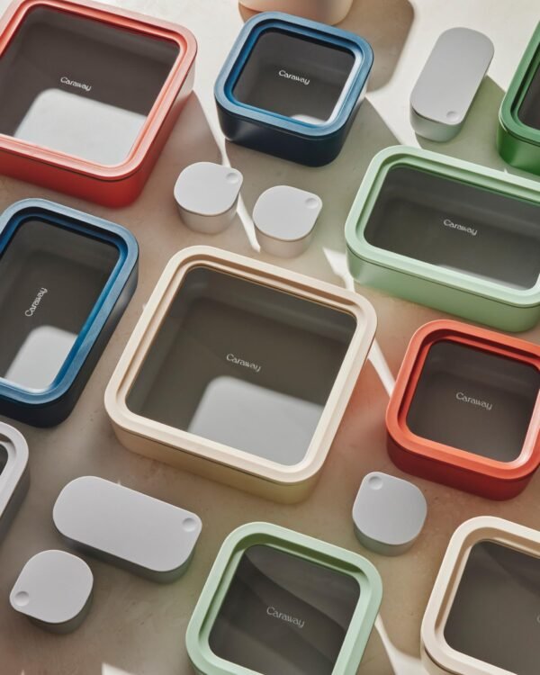 Glass Food Storage Set, 14 Pieces - Ceramic Coated Food Containers - Image 2