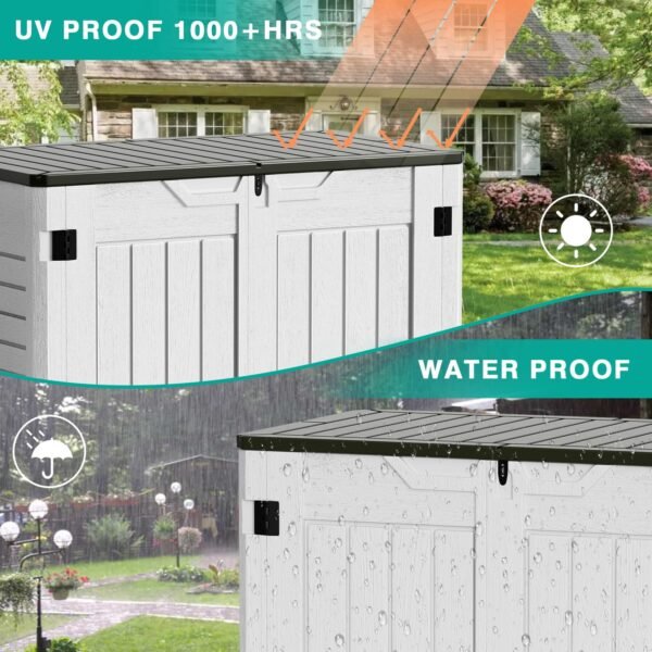 Outdoor Horizontal Resin Storage Sheds 34 Cu. Ft. Weather Resistant Resin Tool Shed - Image 2