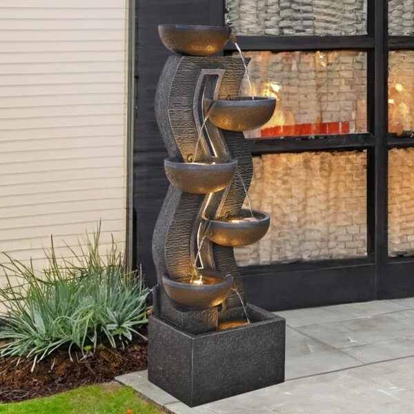 6-Tiered Garden Fountains Outdoor - 52.8''H - Image 2