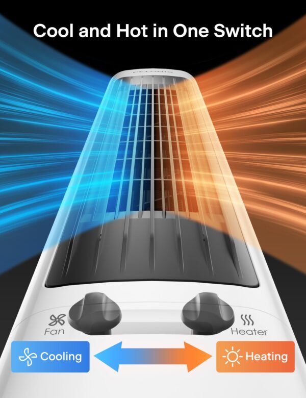 Oscillating Tower Fan and Heater Combo with Remote Control - Image 9