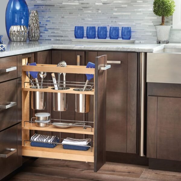 5" Pull Out Storage Organizer for Base Kitchen Cabinets w/Soft-Close, Sliding Shelves - Image 9