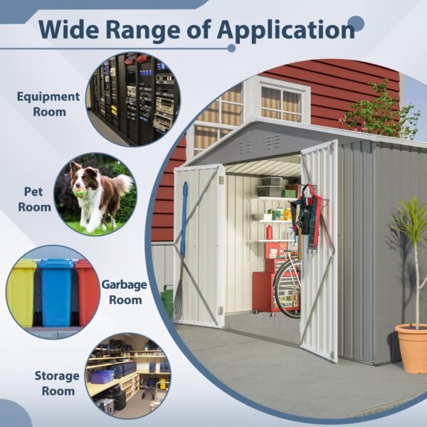 10 x 8 FT Outdoor Storage Shed, Metal Shed - Image 7