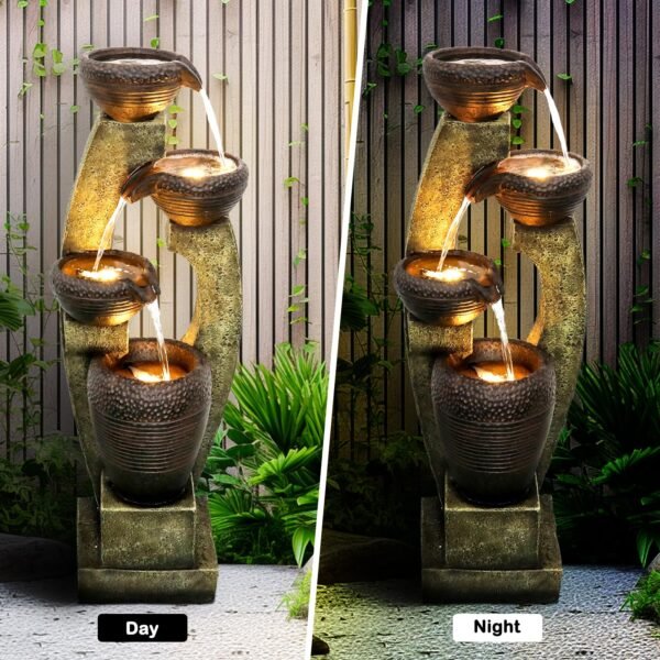 40” H Modern Outdoor Fountain - 4 Crocks Outdoor Garden Fountains - Image 8