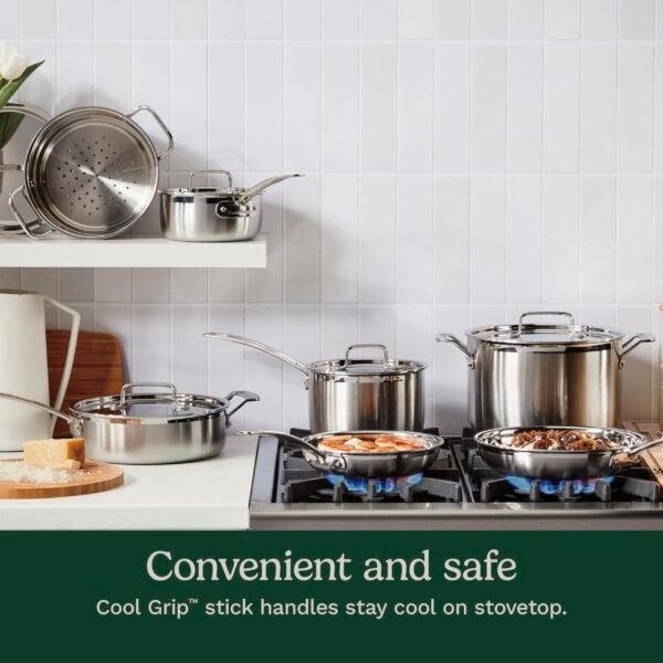 12 Piece Cookware Set, MultiClad Pro Triple Ply, Silver, MCP-12N - Image 5