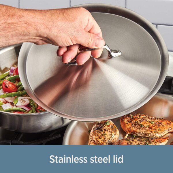 D3 3-Ply Stainless Steel Large Weeknight Fry Pan - Image 5