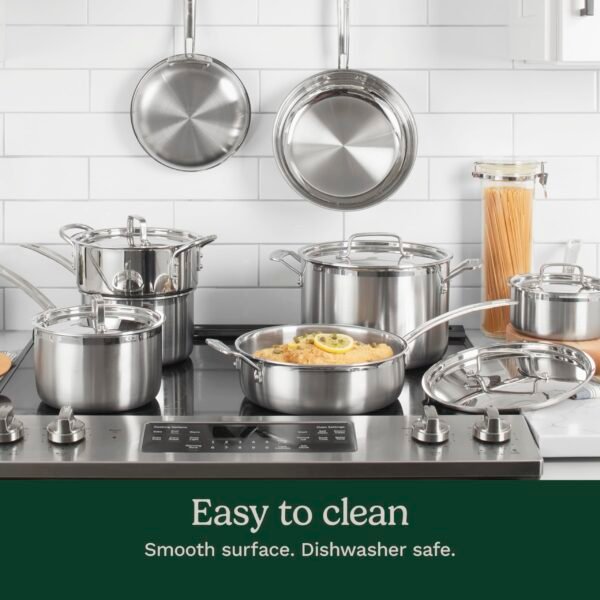 12 Piece Cookware Set, MultiClad Pro Triple Ply, Silver, MCP-12N - Image 3
