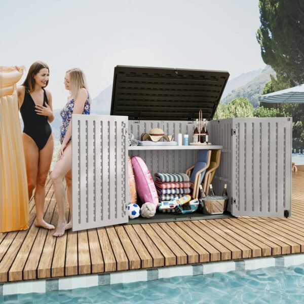 Outdoor Horizontal Resin Storage Sheds 34 Cu. Ft. Weather Resistant Resin Tool Shed - Image 7