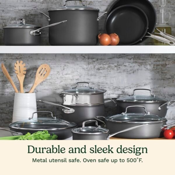 Cuisinart 17-Piece Cookware Set, Chef's Classic Nonstick Hard Anodized, 66-17 - Image 6