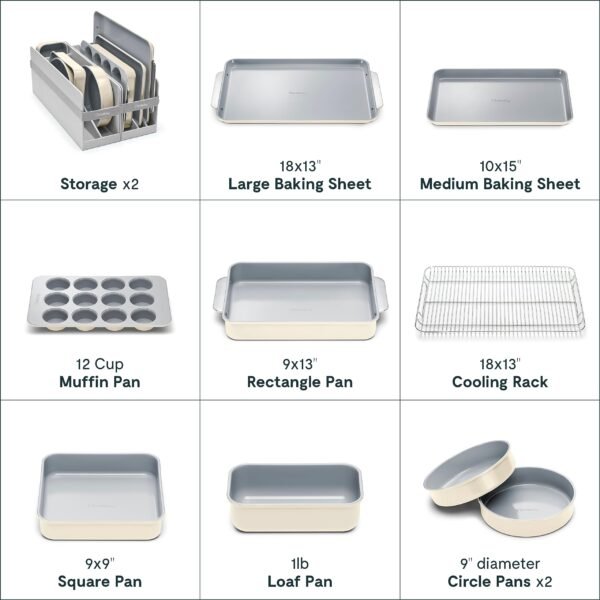 Nonstick Ceramic Bakeware Set (11 Pieces) - Image 6