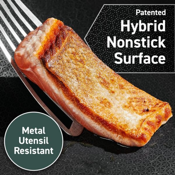 Hybrid Nonstick 5.5 Qt Deep Sauté Pan and Lid, Dishwasher and Oven-Safe - Image 4