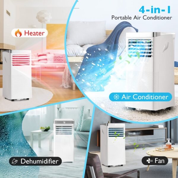 10,000 BTU Portable Air Conditioner and Heater, 4-IN-1 Dehumidifier, Fan W/Remote Control - Image 8