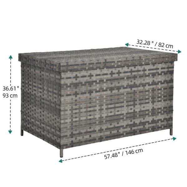 230 Gallon XXL Deck Box, All-Weather Wicker Outdoor Storage Box - Image 2