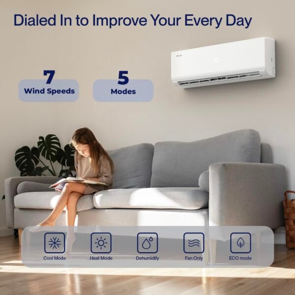 18K BTU ODU 2 Dual Zone 9000 9000 BTU Wifi Mini Split Air Conditioner Work - Image 3