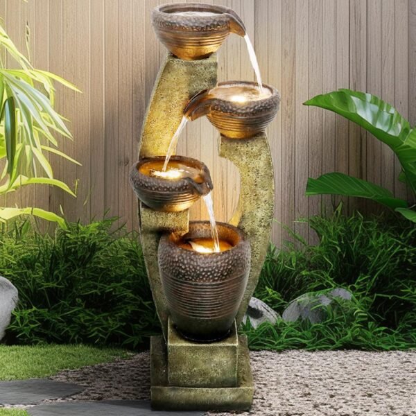 40” H Modern Outdoor Fountain - 4 Crocks Outdoor Garden Fountains - Image 3