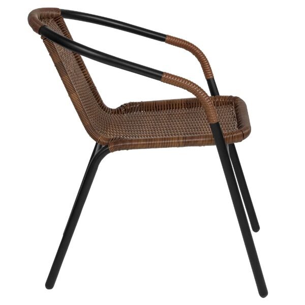 Lila Modern Rattan Indoor/Outdoor Stackable Dining Chairs, Stacking Rattan Bistro Chairs - Image 8