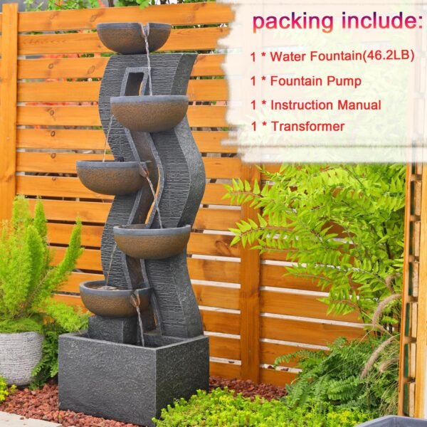 6-Tiered Garden Fountains Outdoor - 52.8''H - Image 8