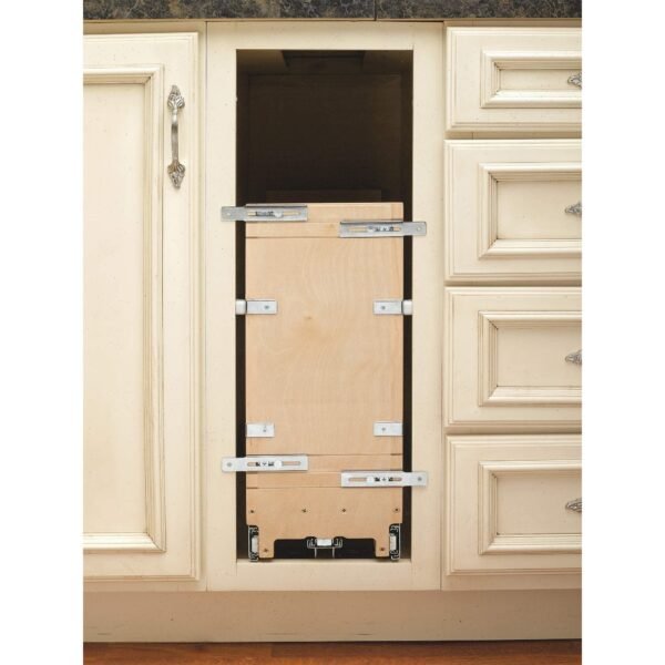 5" Pull Out Wooden Bakeware Organizer Shelf for Base Kitchen Cabinets - Image 4