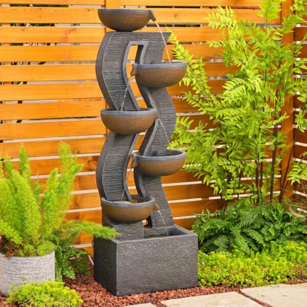 6-Tiered Garden Fountains Outdoor - 52.8''H - Image 3