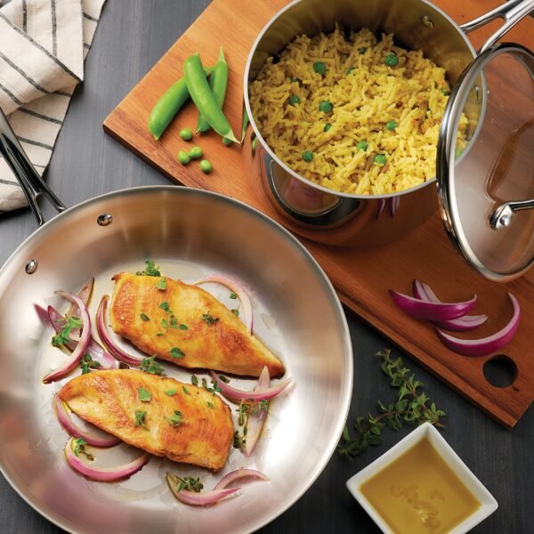 Stainless Steel Tri-Ply Clad 12-Piece Cookware Set, Glass Lids, 80116/1012DS - Image 8