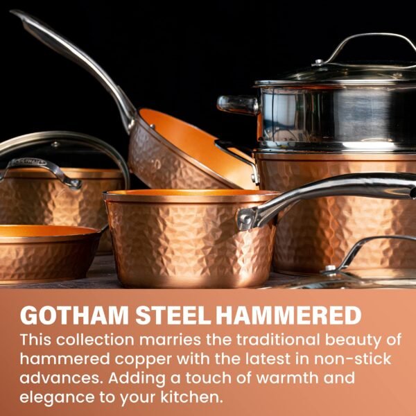 Hammered Copper Collection – 20 Piece Premium Pots and Pans Set - Image 9