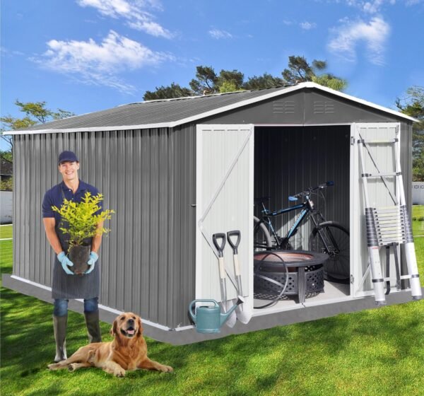 10 x 8 FT Outdoor Storage Shed, Metal Shed