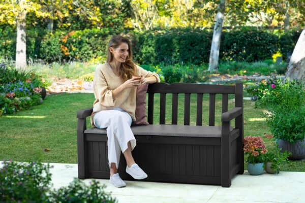 Solana 70 Gallon Storage Bench Deck Box for Patio Furniture - Image 4