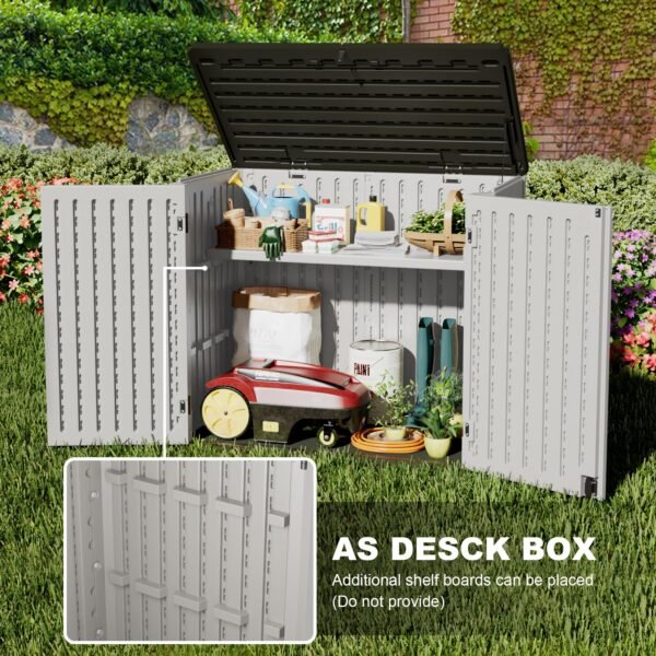 Outdoor Horizontal Resin Storage Sheds 34 Cu. Ft. Weather Resistant Resin Tool Shed - Image 4