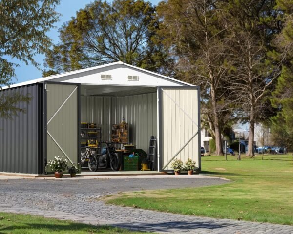 Outdoor Storage Shed 10 x 10 ft. Utility Tool Shed Metal Storage Garden Shed - Image 7