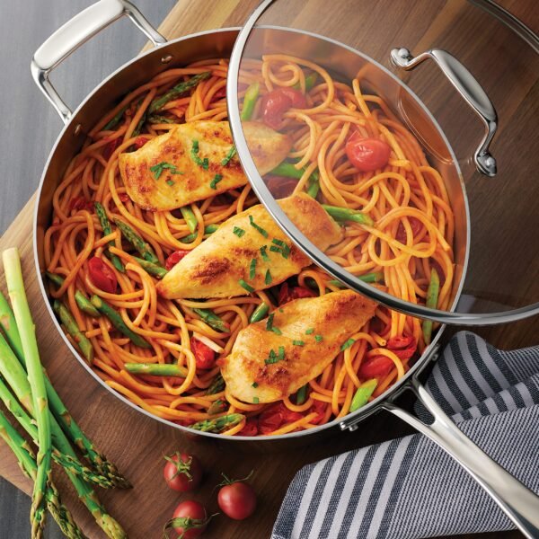 Stainless Steel Tri-Ply Clad 12-Piece Cookware Set, Glass Lids, 80116/1012DS - Image 6